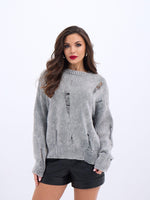 43201 STRICKWAREN RIPS SALASI PULLOVER-GRAU