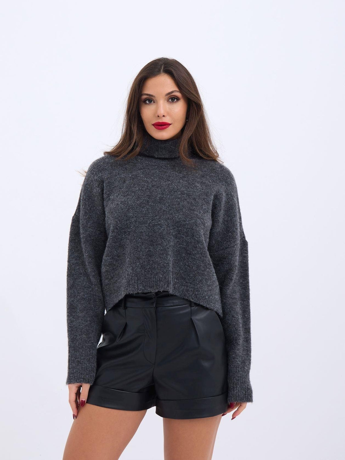 43211 STRICKWAREN FISCHEREIPULLOVER-ANTHRAZIT