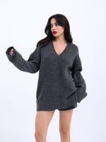 43281 STRICKWAREN V-AUSSCHNITT SALASH-ANTHRAZIT