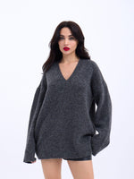 43281 STRICKWAREN V-AUSSCHNITT SALASH-ANTHRAZIT