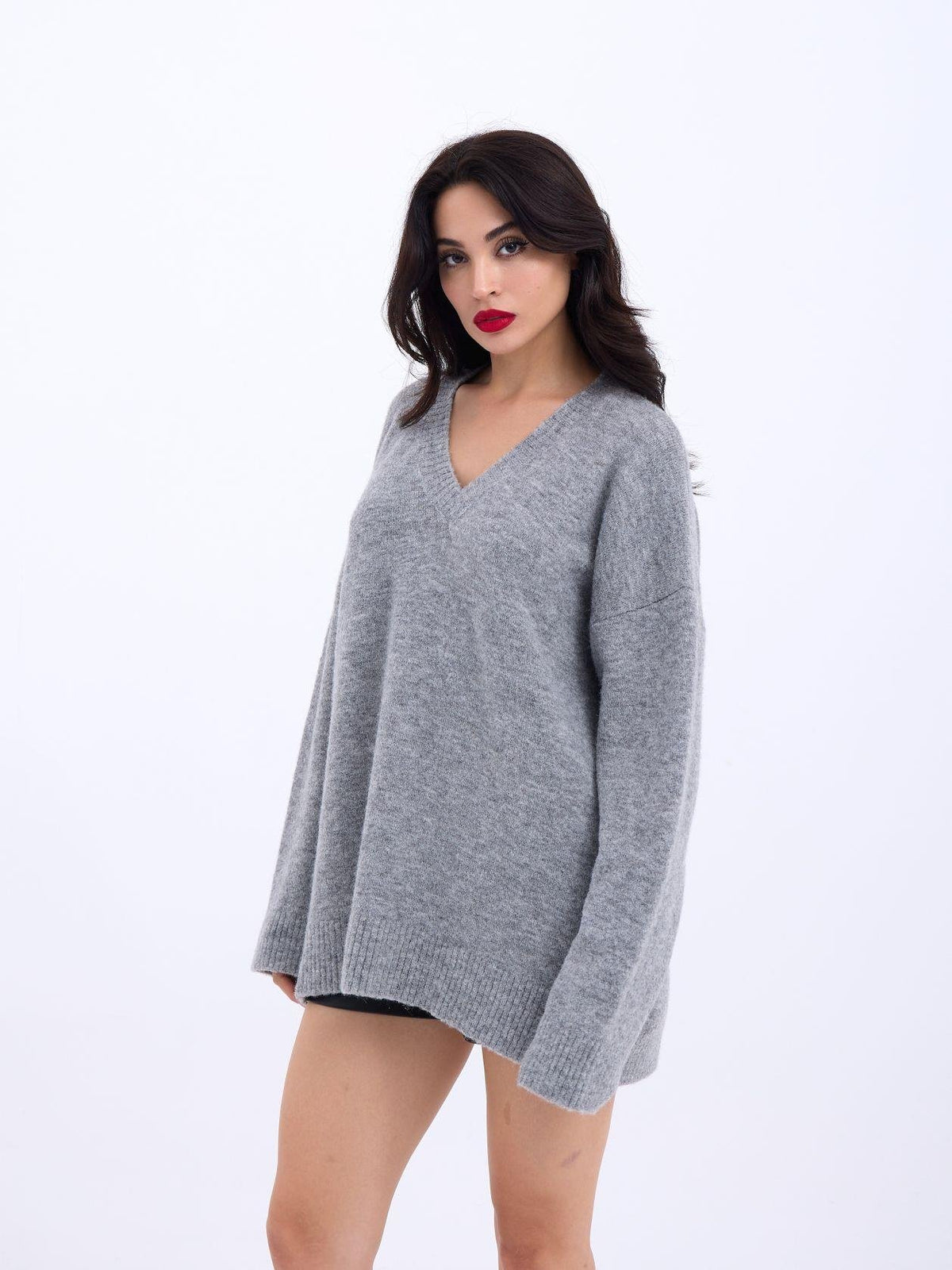 43281 STRICKWAREN V-AUSSCHNITT SALASH-GRAU