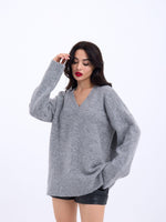 43281 STRICKWAREN V-AUSSCHNITT SALASH-GRAU