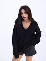 43281 STRICKWAREN V-AUSSCHNITT SALASH-SCHWARZ
