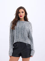 43331 STRICKWAREN HAARSTRICKPULLOVER-GRAU
