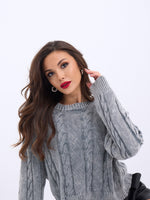 43331 STRICKWAREN HAARSTRICKPULLOVER-GRAU