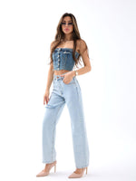 6491 DENIM WIDE LEG-HELLBLAU