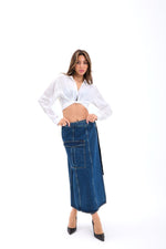 6522 Jeansrock-Blau