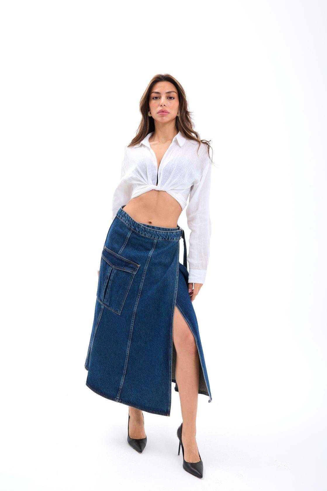 6522 Jeansrock-Blau