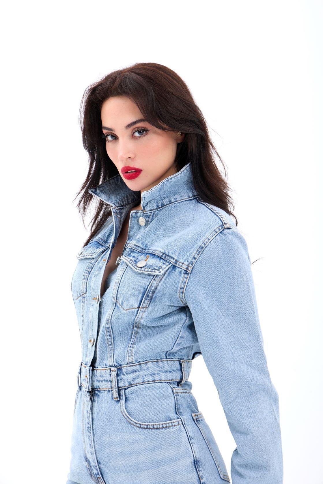 6586 Jeans-Overalls – Blau