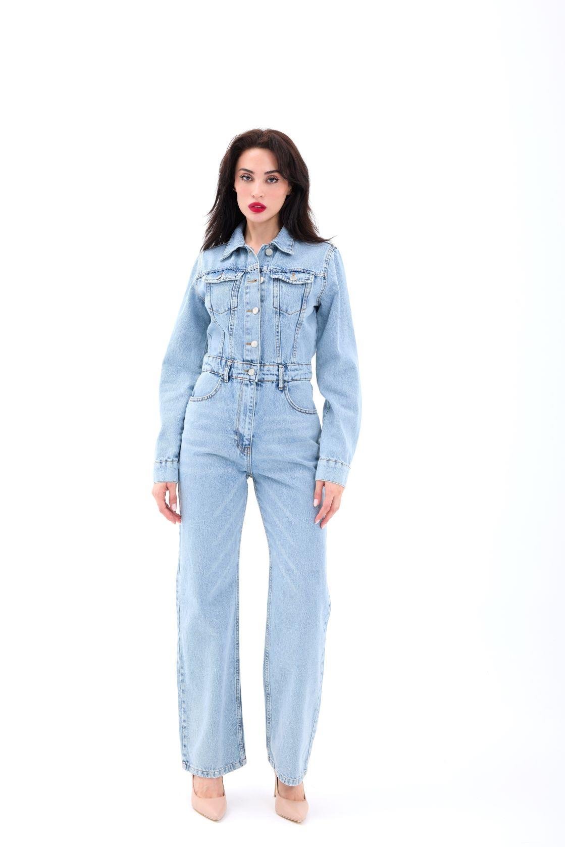 6586 Jeans-Overalls – Blau