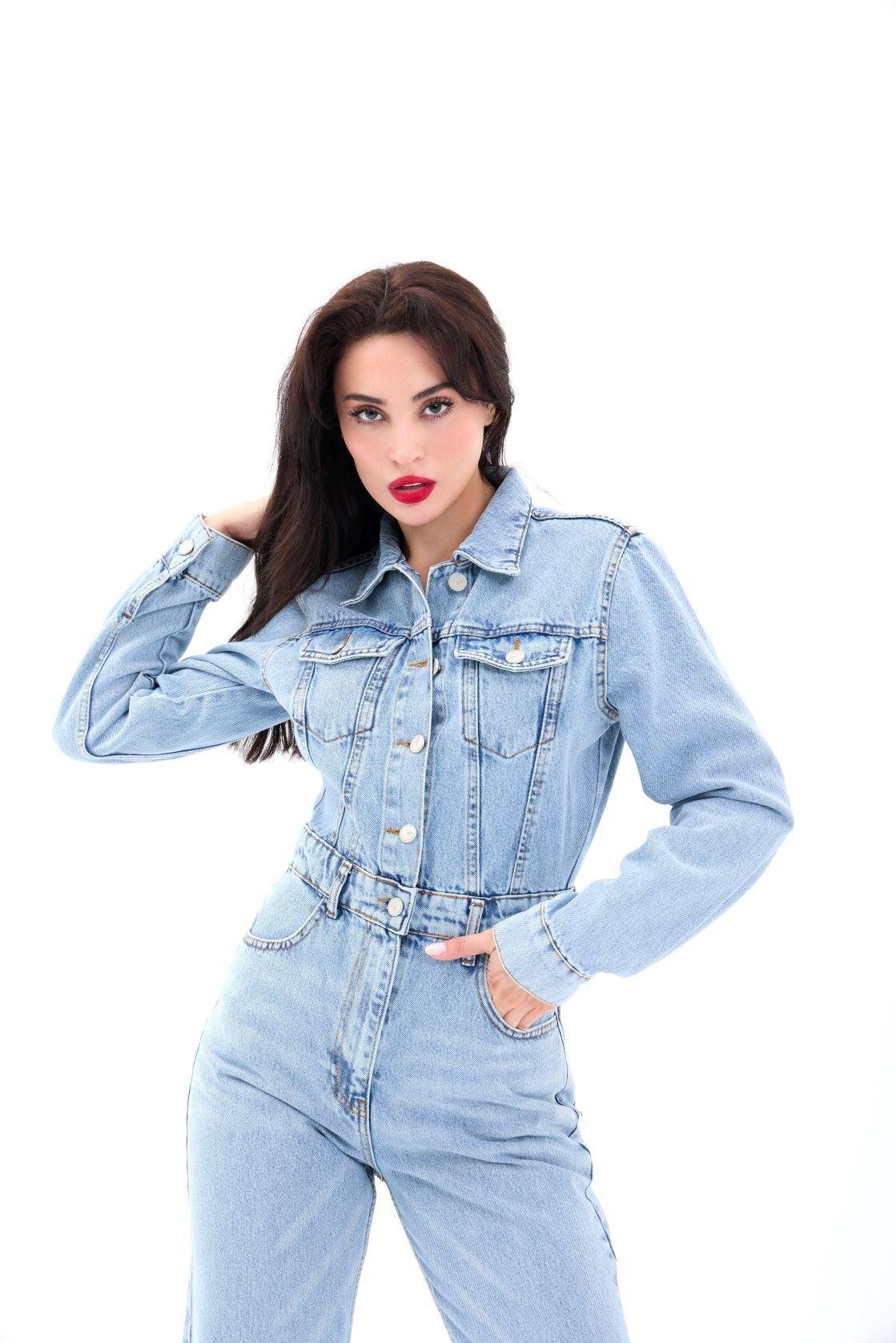 6586 Jeans-Overalls – Blau