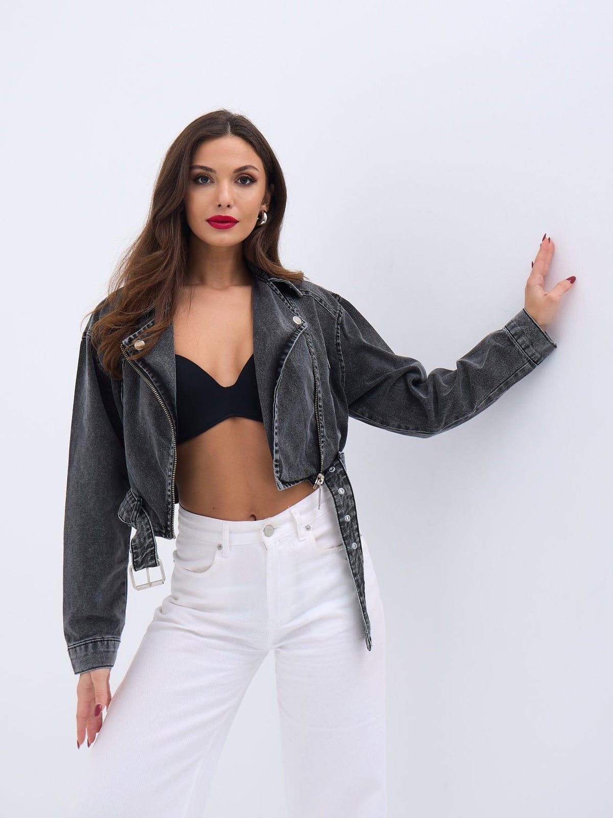 6695 Jeansjacke – Schwarz