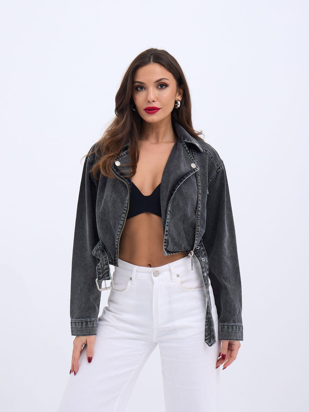 6695 Jeansjacke – Schwarz
