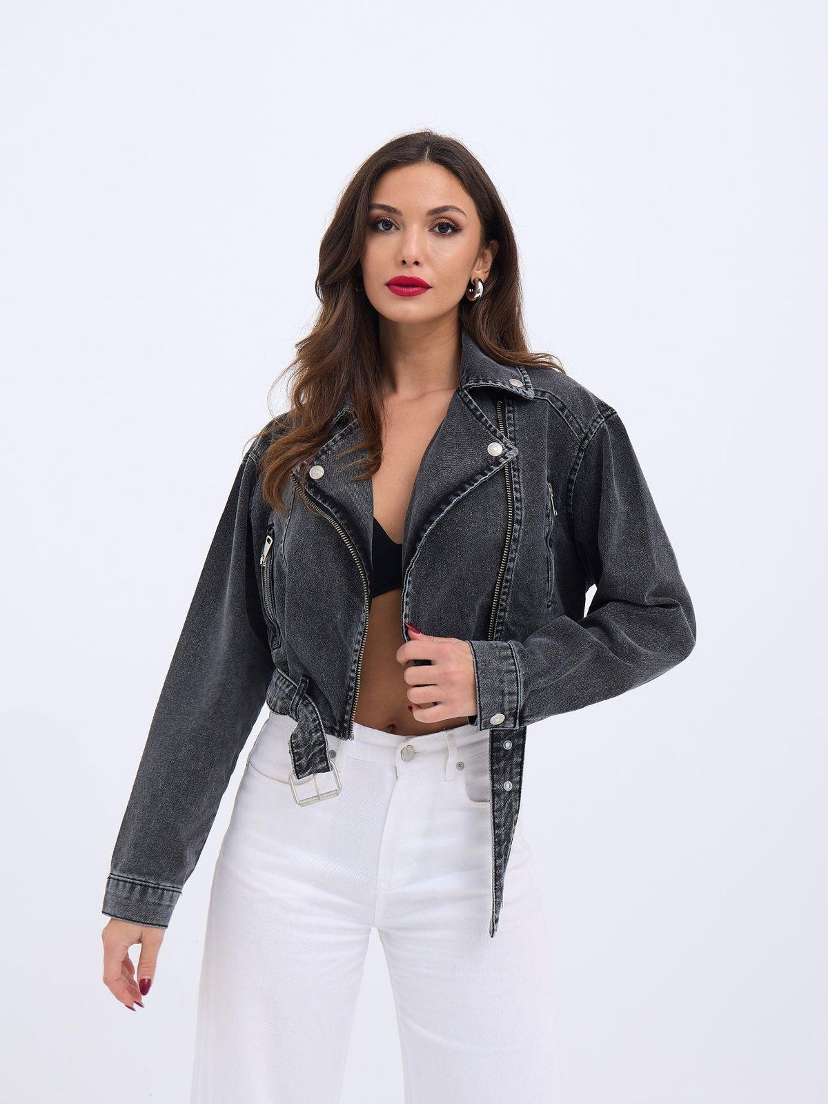 6695 Jeansjacke – Schwarz
