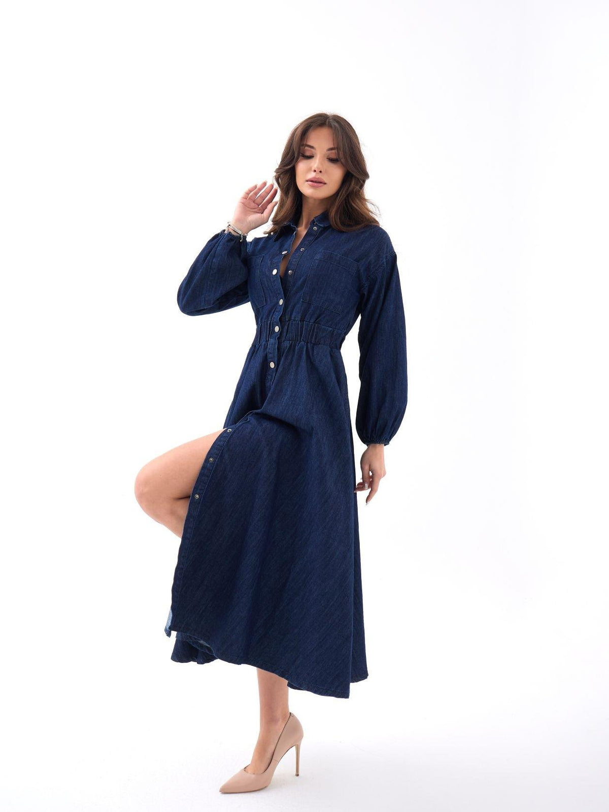 6707 Jeanskleid-Blau