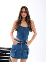 6775 Jeansrock-Blau