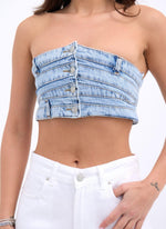 6817 DENIM CROP-BLAU