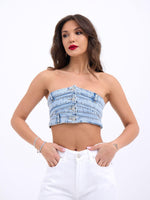 6817 DENIM CROP-BLAU