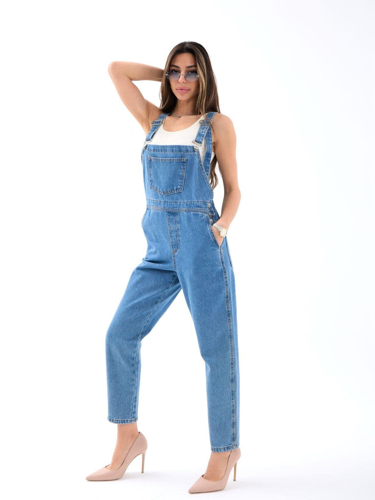 7126 Jeans-Overalls – Blau