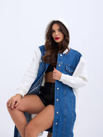 7188 LANGE JEANSJACKE-ECRU