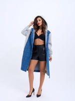 7188 LANGE JEANSJACKE-GRAU