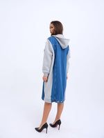 7188 LANGE JEANSJACKE-GRAU