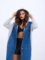 7188 LANGE JEANSJACKE-GRAU