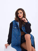 7188 LANGE JEANSJACKE-SCHWARZ