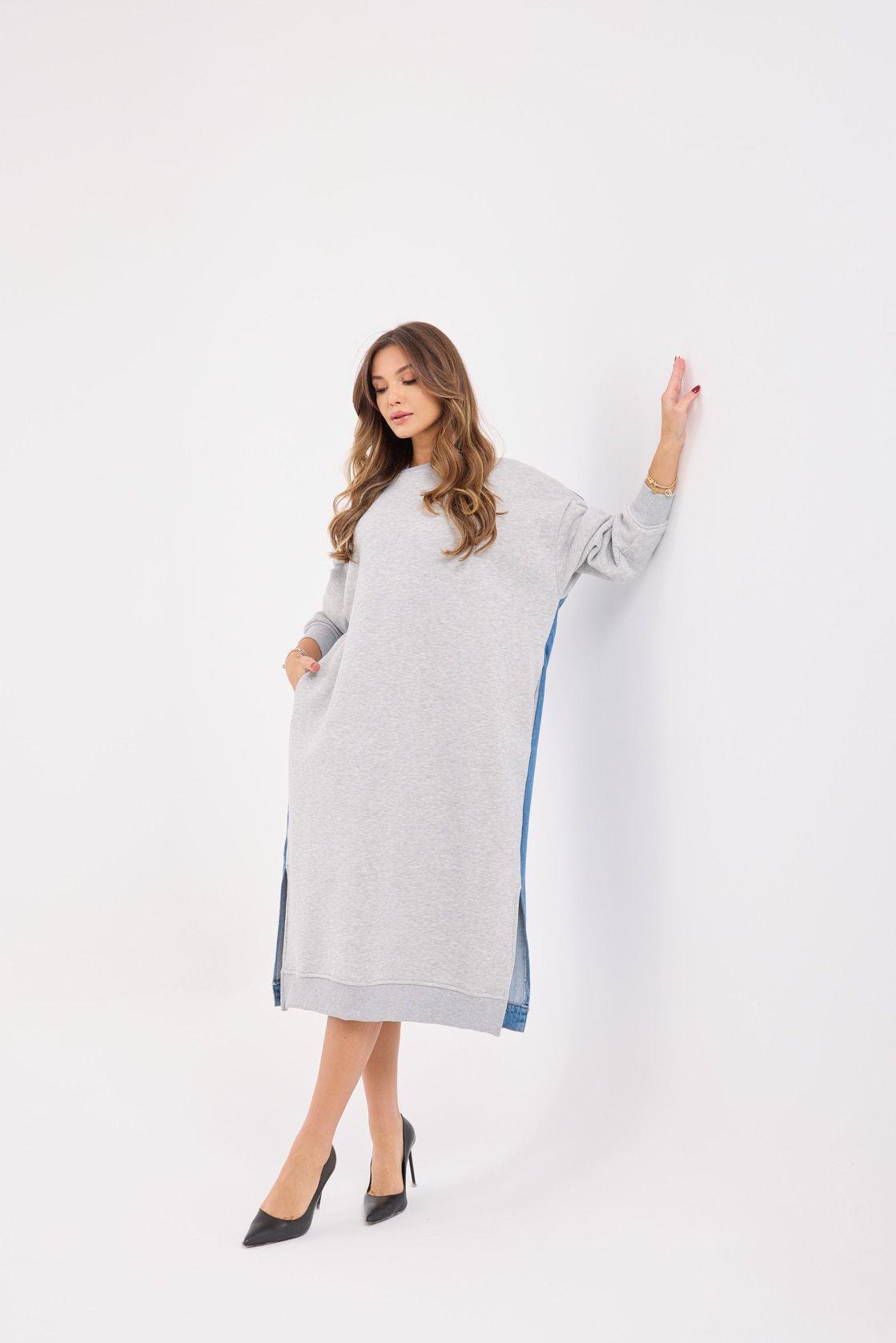 7194 LANGER SWEAT-GRAU
