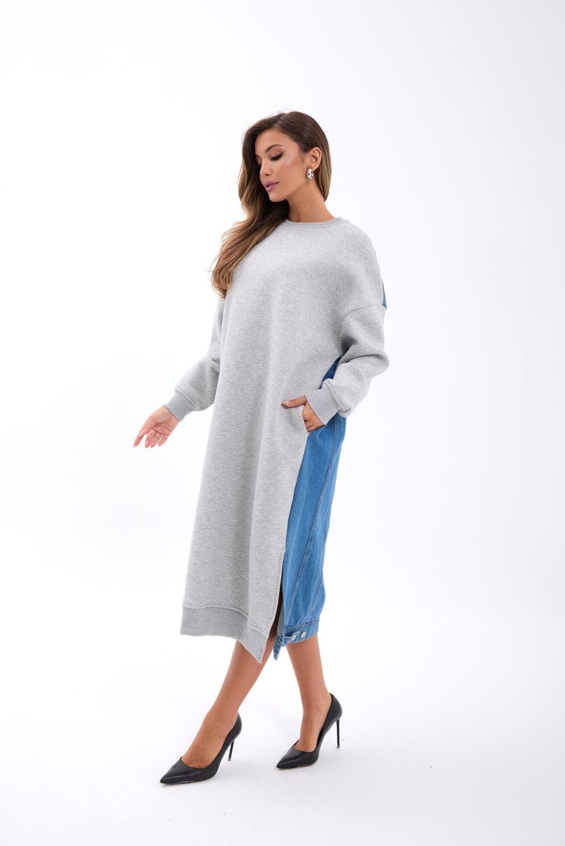 7194 LANGER SWEAT-GRAU