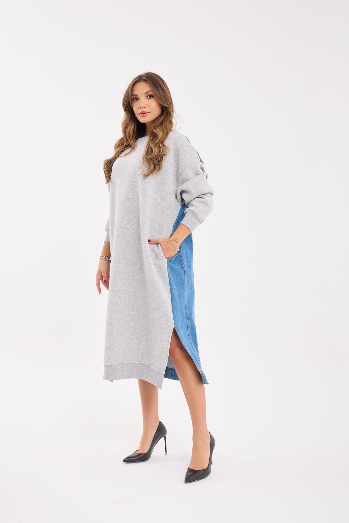 7194 LANGER SWEAT-GRAU