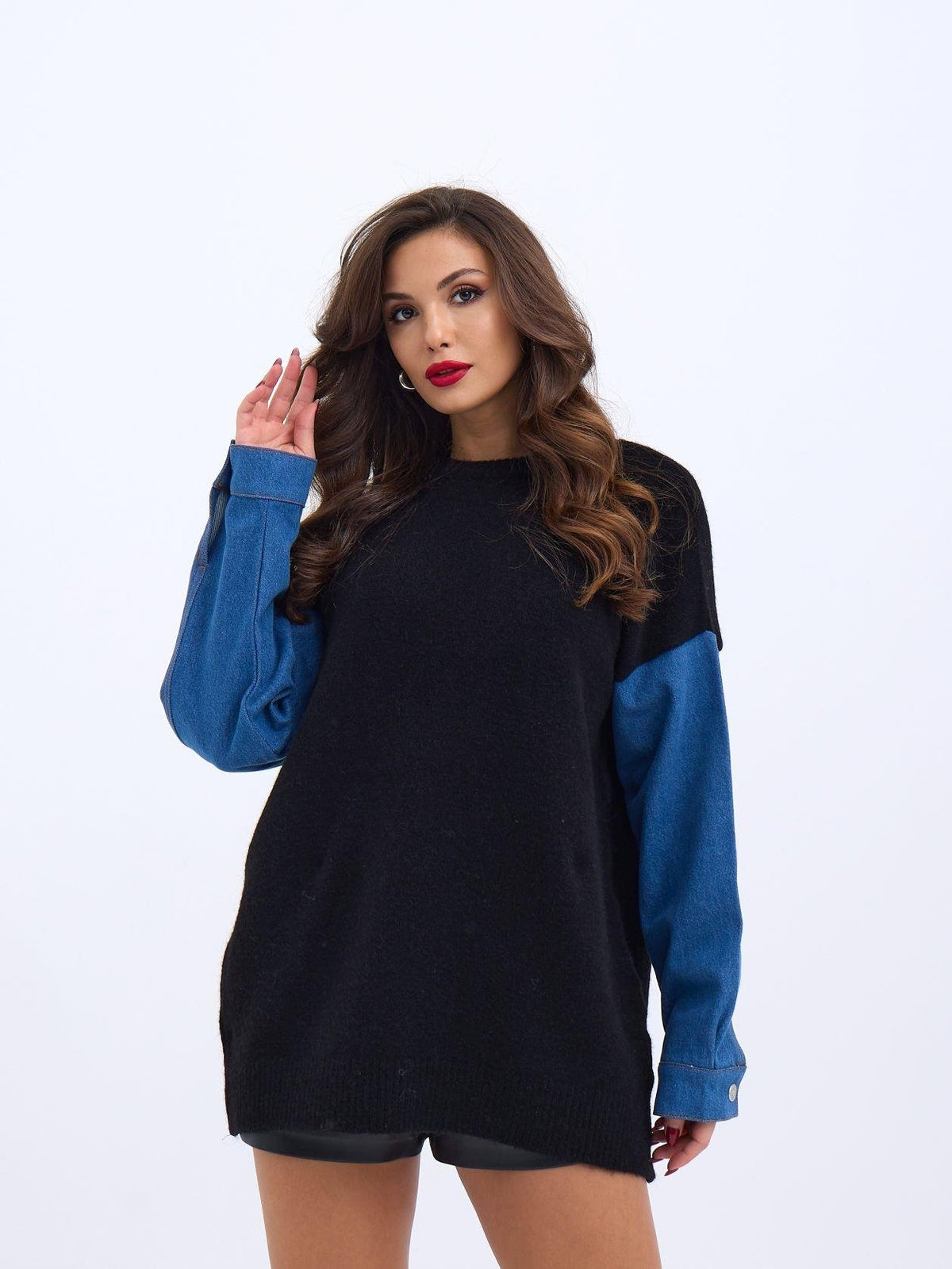 7281 STRICKJEANS-SCHWARZ