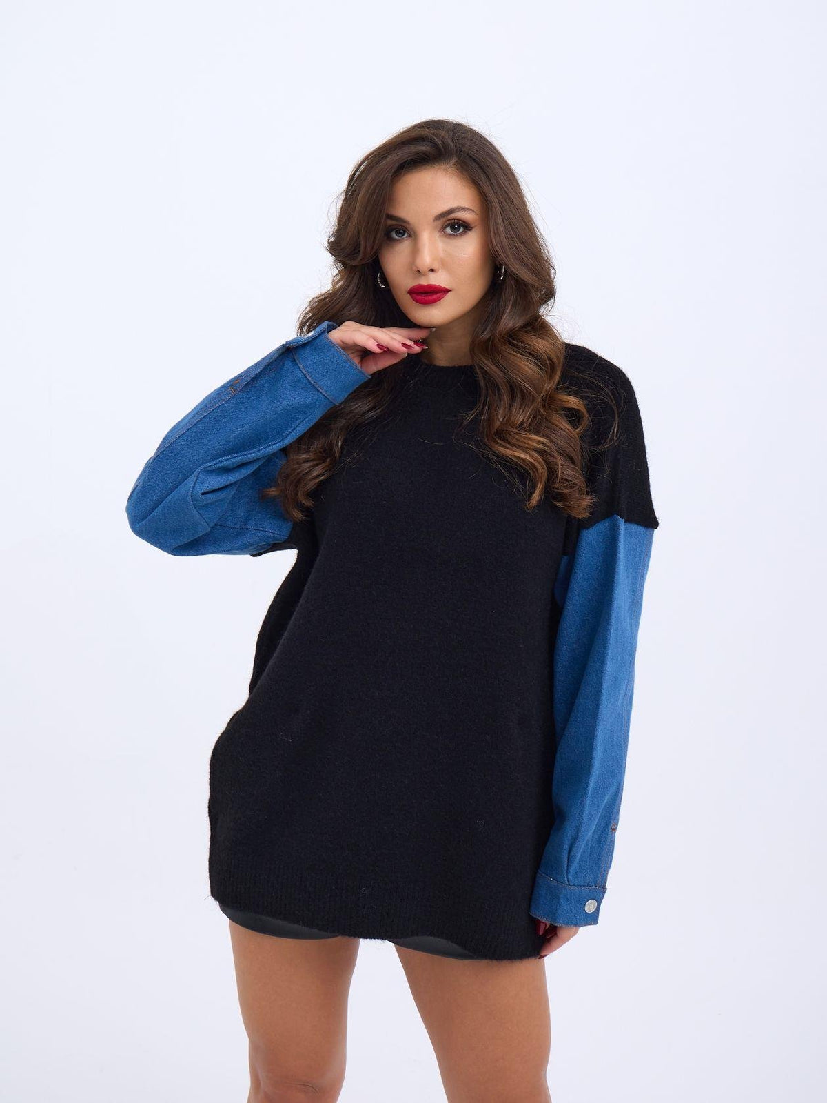 7281 STRICKJEANS-SCHWARZ