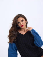 7282 STRICKJEANS-SCHWARZ