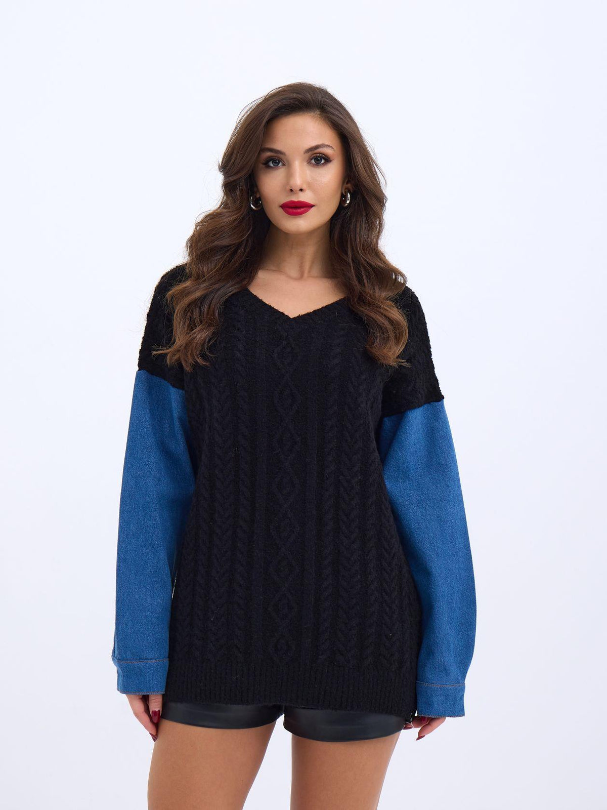7282 STRICKJEANS-SCHWARZ