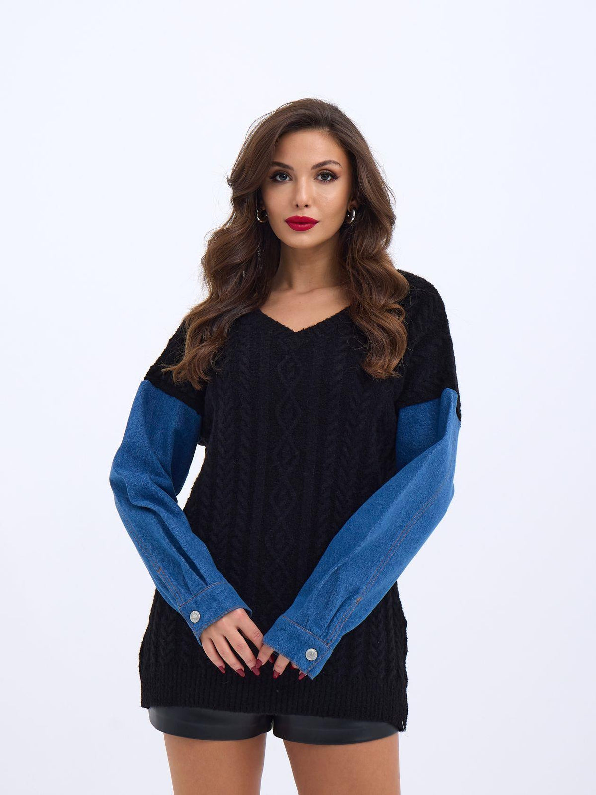 7282 STRICKJEANS-SCHWARZ