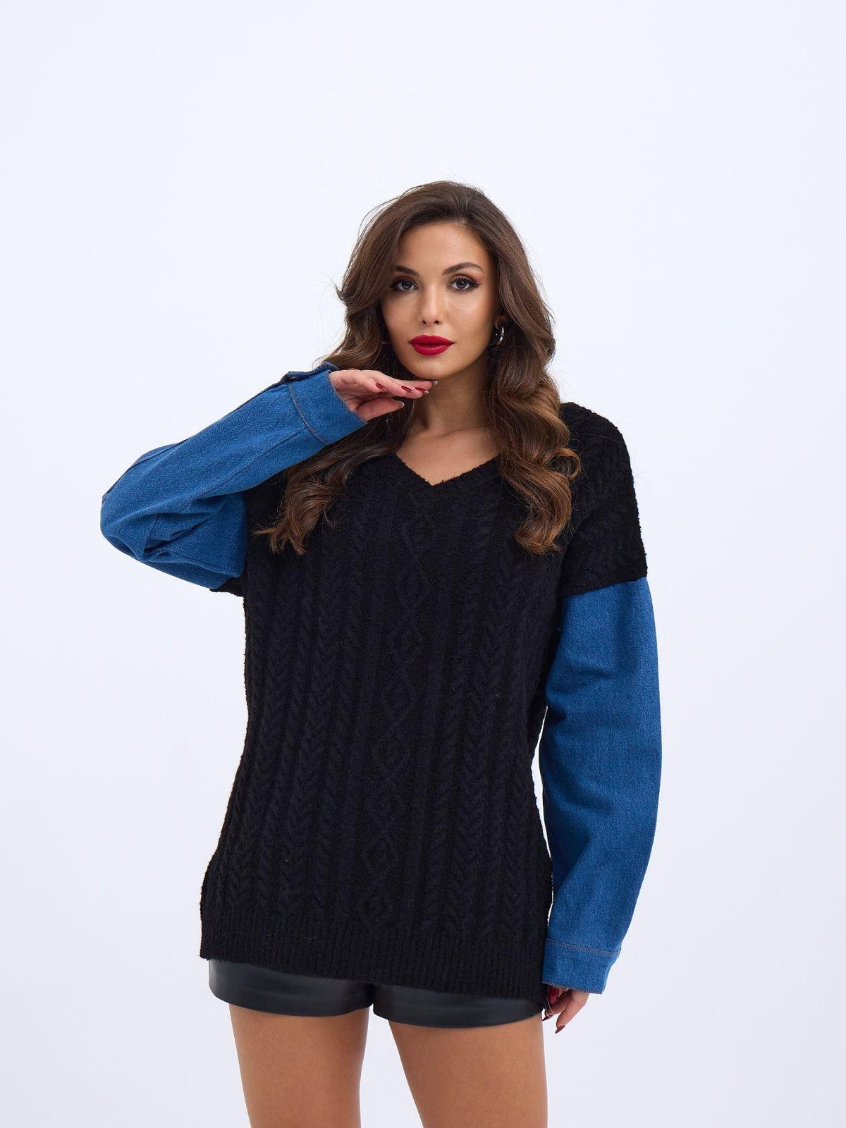 7282 STRICKJEANS-SCHWARZ