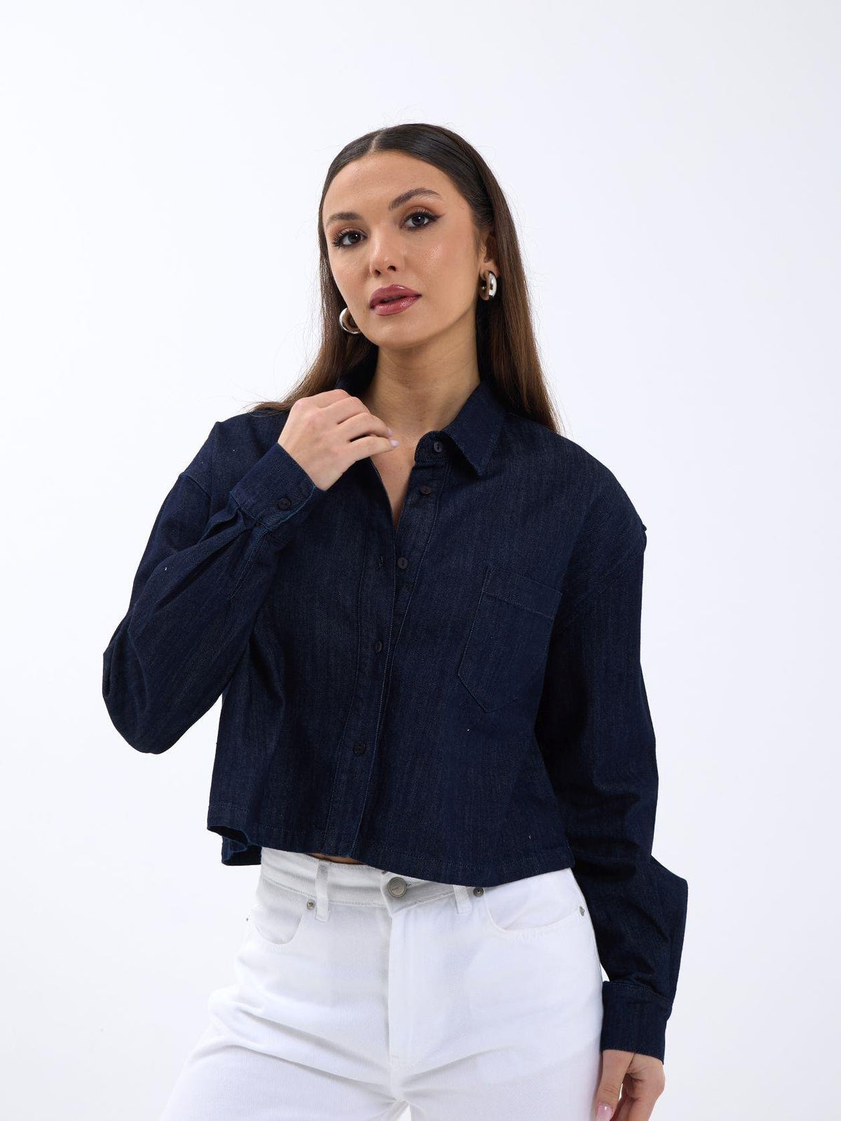 7362 Jeanshemd – Marineblau