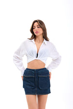 7392 Jeansrock-Blau