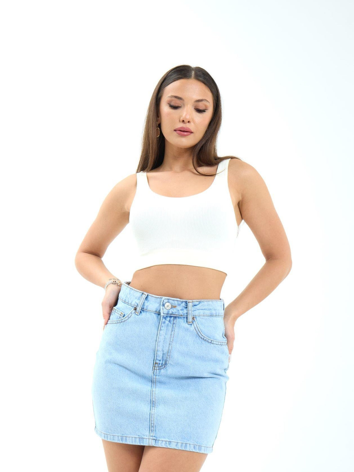 7395 Jeansrock – Hellblau