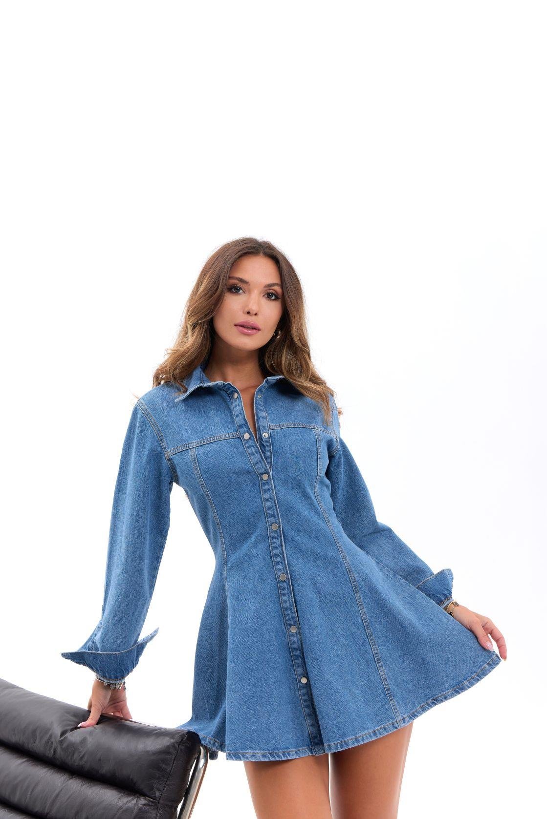 7487 Jeanskleid-Blau