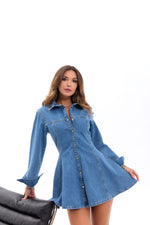 7487 Jeanskleid-Blau
