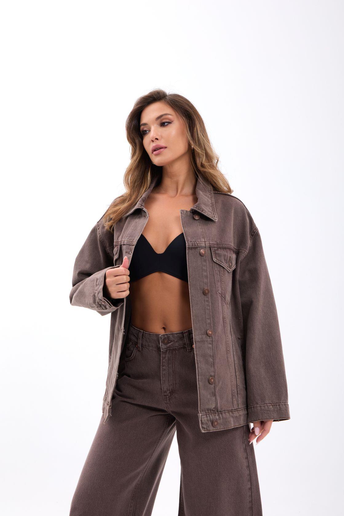 7490 Jeansjacke – Braun