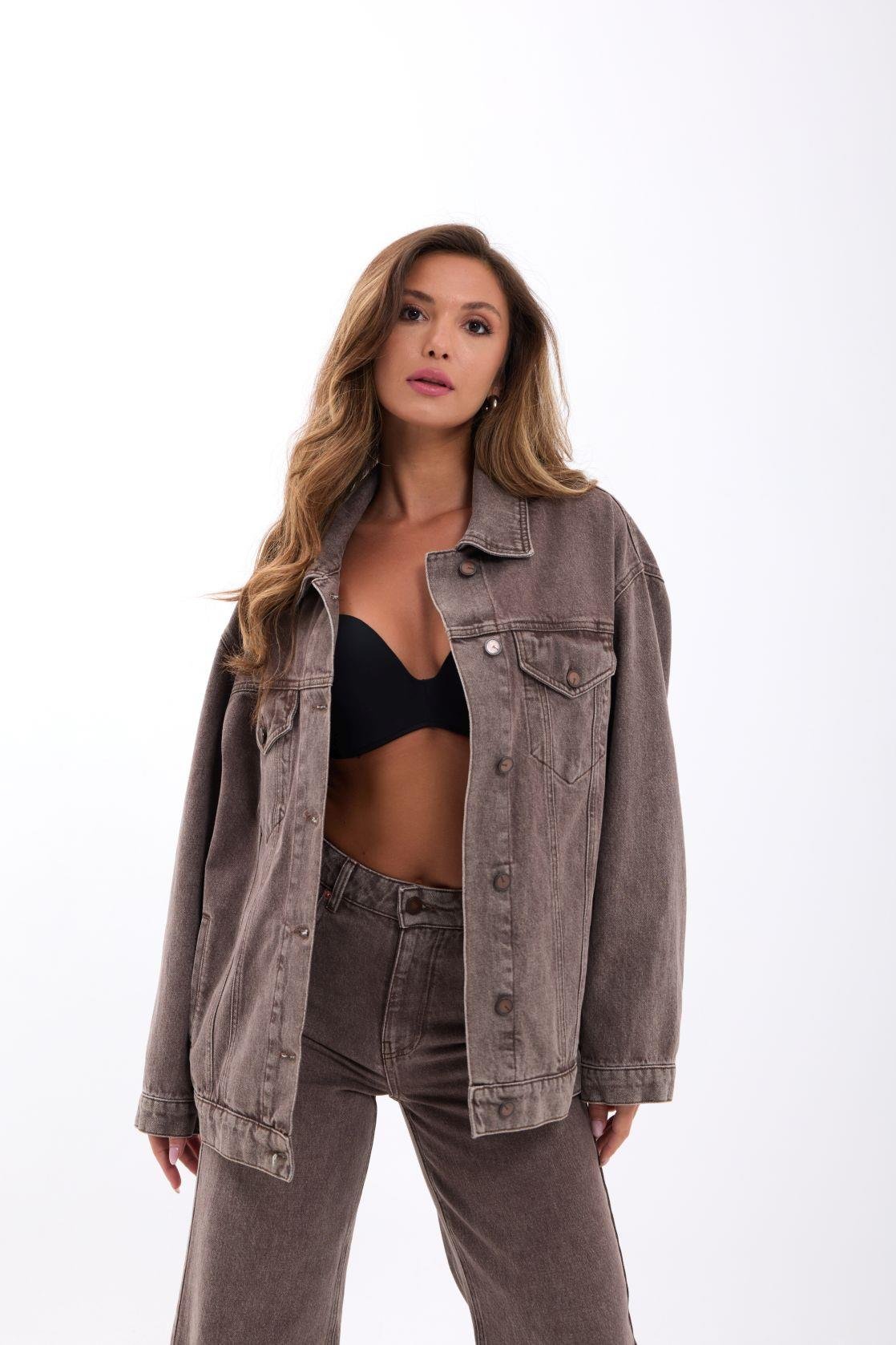 7490 Jeansjacke – Braun