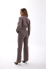 7496 Jeans-Overalls – Braun