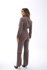 7496 Jeans-Overalls – Braun