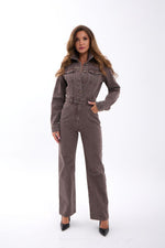 7496 Jeans-Overalls – Braun
