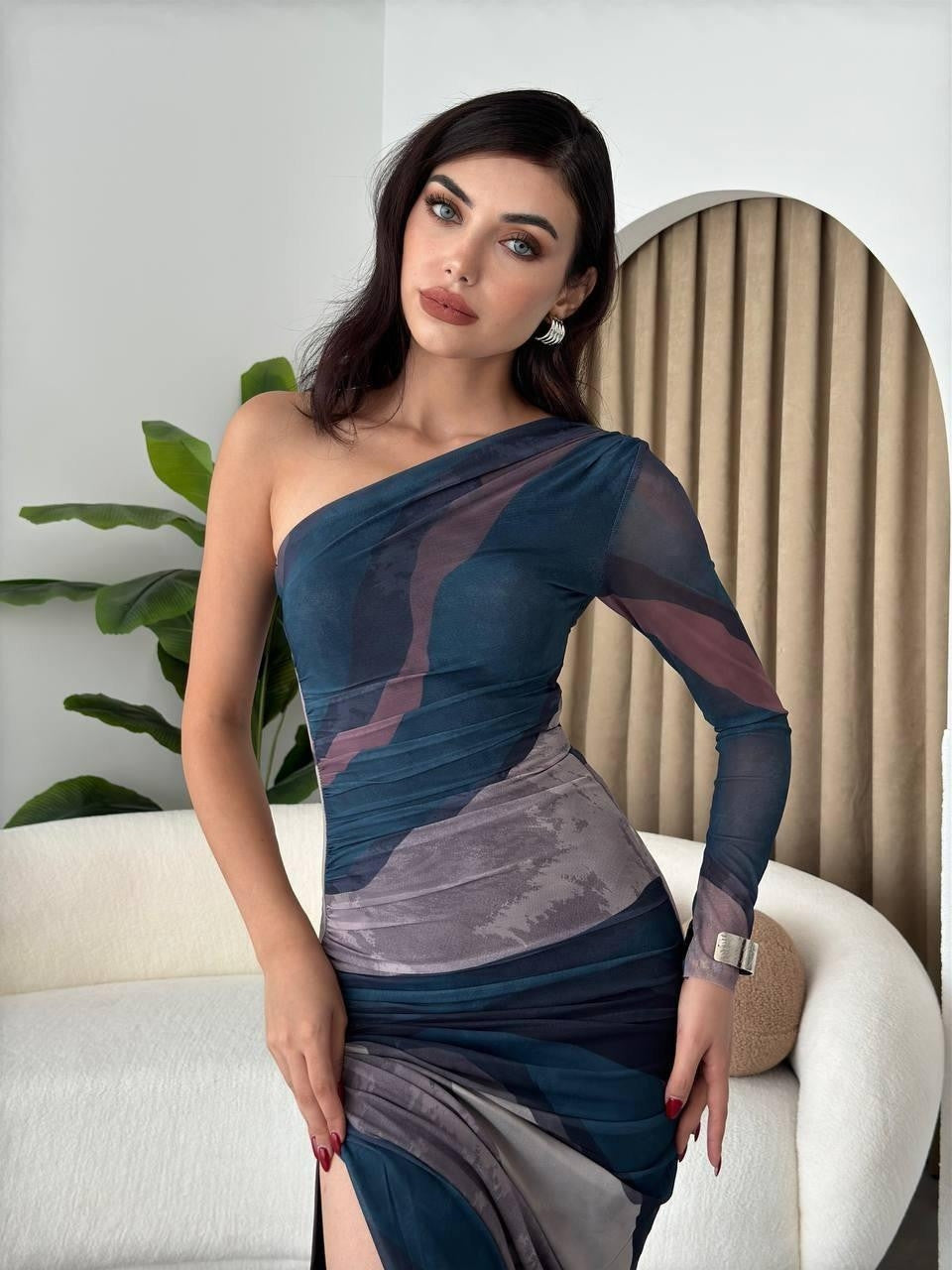 Alava One-Shoulder-Tüllkleid 
