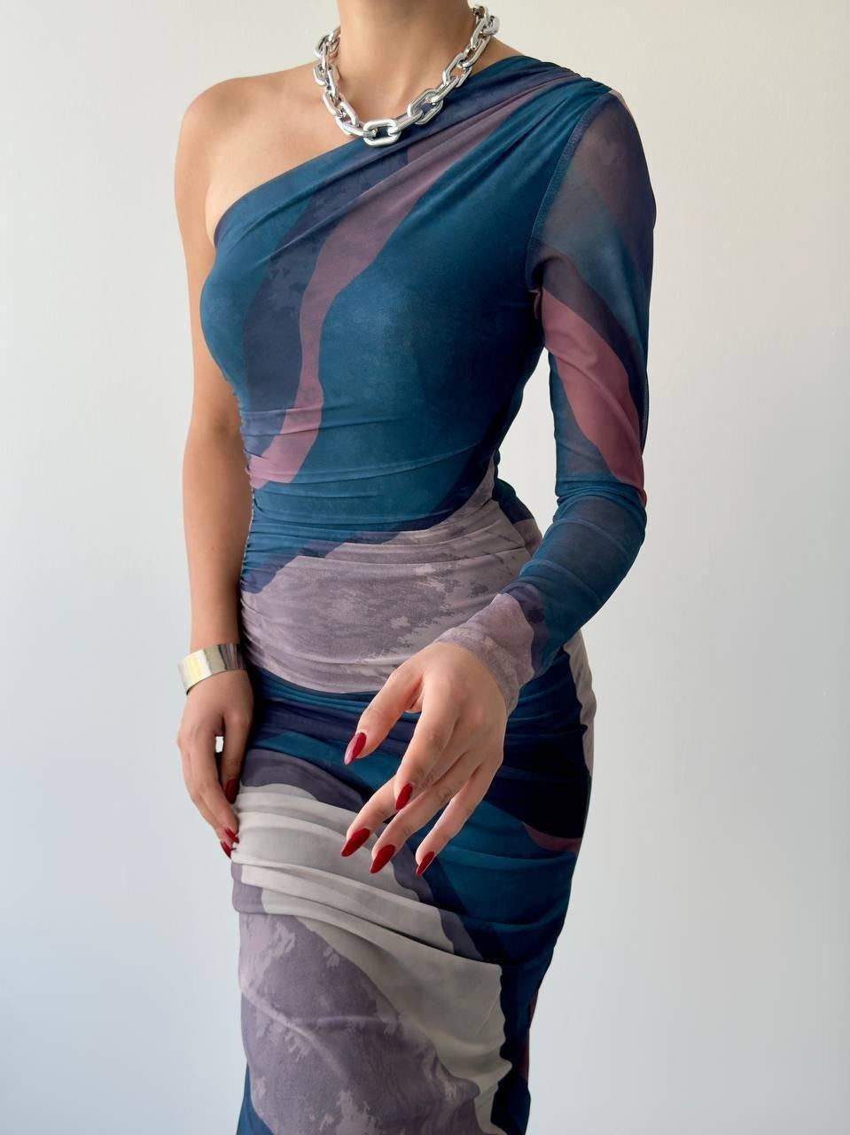Alava One-Shoulder-Tüllkleid 