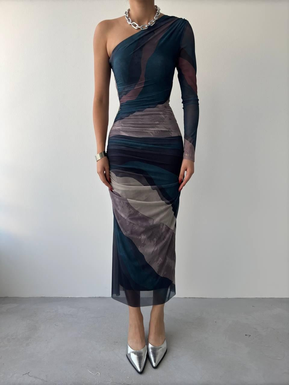 Alava One-Shoulder-Tüllkleid 